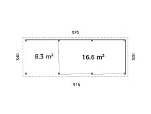 Palmako Pavillon LENNA 24,9 m² SET 417 / SET 717,...