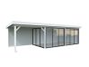 Palmako Pavillon LENNA 24,9 m² SET 417 / SET 717, 876x300 cm, Schiebetür, natur + farbig