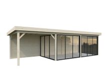 Palmako Pavillon LENNA 24,9 m² SET 418, 876x300 cm, Schiebetür, transparent imprägniert