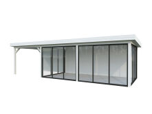 Palmako Pavillon LENNA 24,9 m² SET 418, 876x300 cm, Schiebetür, transparent imprägniert