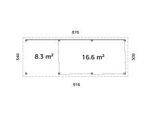 Palmako Pavillon LENNA 24,9 m² SET 418 / SET 718,...