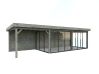 Palmako Pavillon LENNA 24,9 m² SET 418 / SET 718, 876x300 cm, Schiebetür, natur + farbig