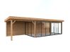 Palmako Pavillon LENNA 24,9 m² SET 418 / SET 718, 876x300 cm, Schiebetür, natur + farbig