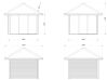 Palmako Pavillon BIANCA 8,3 m²  SET 201 / SET 501 ISO - 300x300 cm, 28 mm, Schiebetür, natur + farbig