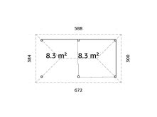 Palmako Pavillon BIANCA 16,6 m²  SET 205 / SET 205...