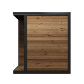 Sauna HIKI S 149x202 cm, Vollglasfront, inkl. Dacheindeckung schwarz, Bausatz, Thermo-Holz