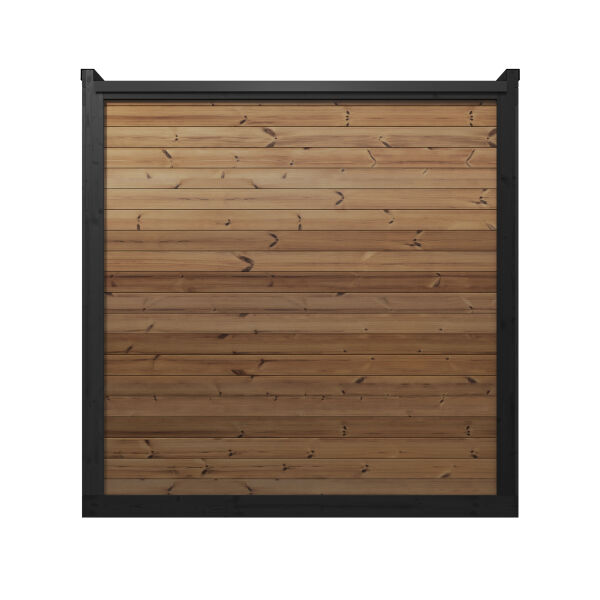 Aussensauna/Saunahaus HIKI L 229x229 cm, Vollglasfront, inkl. Dacheindeckung schwarz, Bausatz, Thermo-Holz