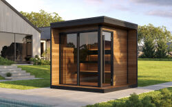 Sauna HIKI L 229x229 cm, Vollglasfront, inkl....