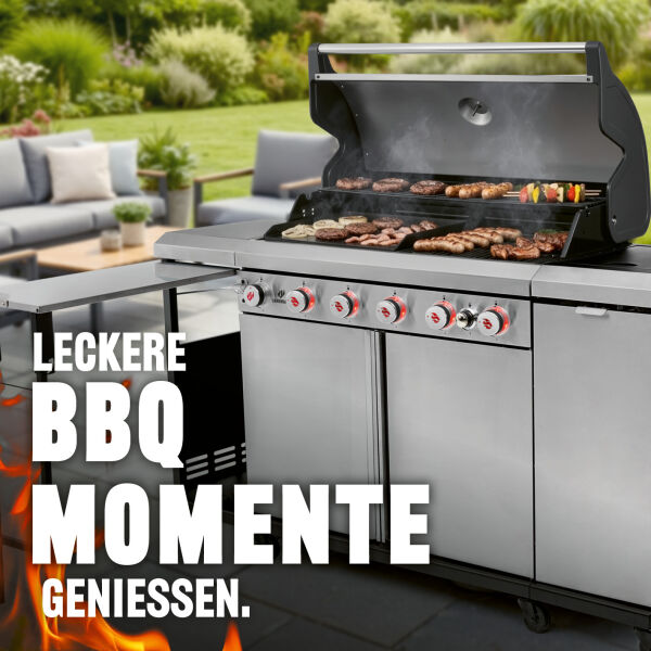 Landmann Gasgrill 6.1 MAXX edelstahl inkl. Grillplatte
