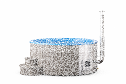 Hot Tub DeLux GRAU gestrichen / GFK - Einsatz blau / V2A...