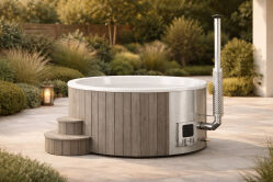 Hot Tube DeLux GRAU gestrichen / GFK - Einsatz weiß...