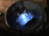 Hot Tub DeLux GRAU gestrichen / GFK - Einsatz weiß / V2A Ofen inkl. LED, Whirlpool und mit Premium Leder Deckel, ø 200 cm, mit integriertem Aussenofen, Thermoholz beplankt und gestrichen in grau