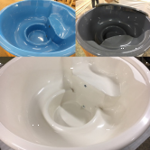Hot Tub DeLux SCHWARZ gestrichen / GFK - Einsatz blau / V2A Ofen inkl. LED, Whirlpool und mit Premium Leder Deckel, ø 200 cm, mit integriertem Aussenofen, Thermoholz beplankt und gestrichen in schwarz