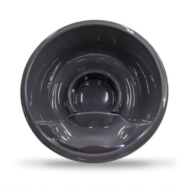 Hot Tub DeLux SCHWARZ gestrichen / GFK - Einsatz grau / V2A Ofen inkl. LED, Whirlpool und mit Premium Leder Deckel, ø 200 cm, mit integriertem Aussenofen, Thermoholz beplankt und gestrichen in schwarz
