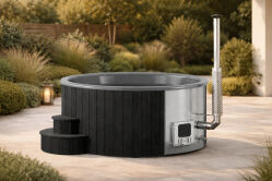 Hot Tube DeLux SCHWARZ gestrichen / GFK - Einsatz grau /...