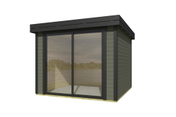 Lasita Maja Gartenhaus BUSTANI 1 - 275x275 cm, 28 mm, Schiebtür, lackiert Carbongrau