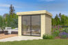 Lasita Maja Gartenhaus BUSTANI 1 - 275x275 cm, 28 mm, Schiebtür, lackiert Carbongrau