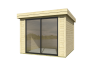 Lasita Maja Gartenhaus BUSTANI 1 - 275x275 cm, 28 mm, Schiebtür, lackiert Carbongrau