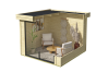 Lasita Maja Gartenhaus BUSTANI 1 - 275x275 cm, 28 mm, Schiebtür, lackiert Carbongrau