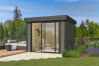 Lasita Maja Gartenhaus BUSTANI 1 - 275x275 cm, 28 mm, Schiebtür, lackiert Carbongrau