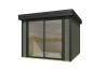Lasita Maja Gartenhaus BUSTANI 1 - 275x275 cm, 28 mm, Schiebtür, lackiert Carbongrau