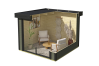 Lasita Maja Gartenhaus BUSTANI 1 - 275x275 cm, 28 mm, Schiebtür, lackiert Carbongrau
