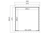 Lasita Maja Gartenhaus BUSTANI 1 - 275x275 cm, 28 mm, Schiebtür, lackiert Carbongrau