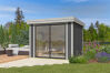 Lasita Maja Gartenhaus BUSTANI 1 - 275x275 cm, 28 mm, Schiebtür, natur + farbig