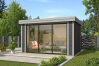 Lasita Maja Gartenhaus BUSTANI 2 - 380x280 cm, 28 mm, Schiebetür, naturbelassen