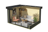 Lasita Maja Gartenhaus BUSTANI 2 - 380x280 cm, 28 mm, Schiebetür, naturbelassen