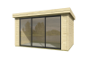 Lasita Maja Gartenhaus BUSTANI 2 - 380x280 cm, 28 mm, Schiebetür, lackiert Carbongrau
