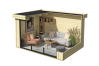 Lasita Maja Gartenhaus BUSTANI 2 - 380x280 cm, 28 mm, Schiebetür, lackiert Carbongrau