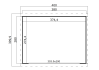 Lasita Maja Gartenhaus BUSTANI 2 - 380x280 cm, 28 mm, Schiebetür, lackiert Carbongrau