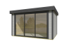 Lasita Maja Gartenhaus BUSTANI 2 - 380x280 cm, 28 mm, Schiebetür, lackiert Carbongrau