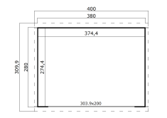 Lasita Maja Gartenhaus BUSTANI 2 - 380x280 cm, 28 mm,...