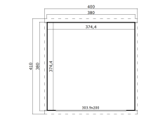 Lasita Maja Gartenhaus BUSTANI 3 - 380x380 cm, 28 mm,...