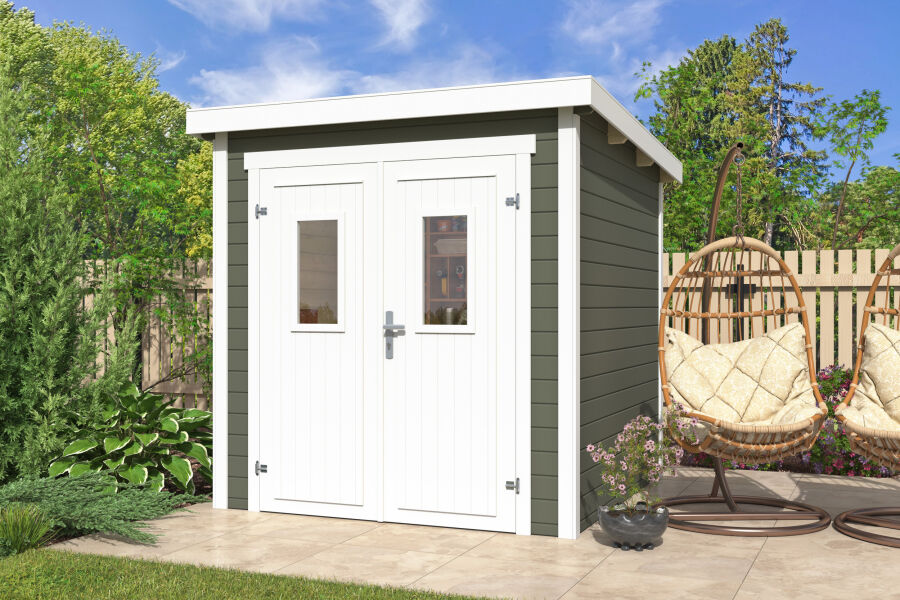 Lasita Maja Gartenhaus ZURI 1 - 200x200 cm, 19 mm, natur + farbig