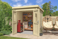 Lasita Maja Gartenhaus ZURI 1 - 200x200 cm, 19 mm, natur...
