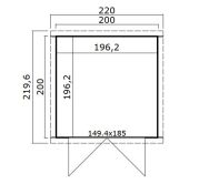 Lasita Maja Gartenhaus ZURI 1 - 200x200 cm, 19 mm, natur...