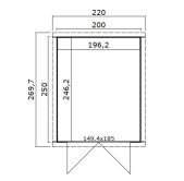 Lasita Maja Gartenhaus ZURI 2 - 200x250 cm, 19 mm, lackiert Lichtgrau