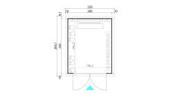 Lasita Maja Gartenhaus ZURI 2 - 200x250 cm, 19 mm, lackiert Lichtgrau
