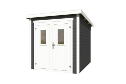 Lasita Maja Gartenhaus ZURI 2 - 200x250 cm, 19 mm, lackiert Schwedengrau