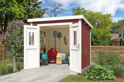 Lasita Maja Gartenhaus ZURI 3 - 230x175 cm, 19 mm, lackiert Schwedenrot