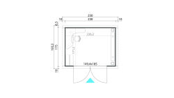 Lasita Maja Gartenhaus ZURI 3 - 230x175 cm, 19 mm, lackiert Schwedenrot