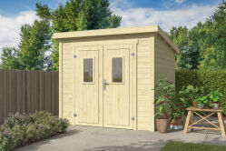 Lasita Maja Gartenhaus ZURI 4 - 230x230 cm, 19 mm, lackiert Lichtgrau