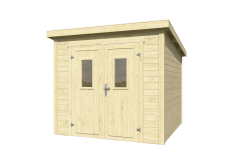 Lasita Maja Gartenhaus ZURI 4 - 230x230 cm, 19 mm, lackiert Lichtgrau