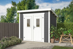 Lasita Maja Gartenhaus ZURI 4 - 230x230 cm, 19 mm, lackiert Grüngrau