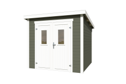 Lasita Maja Gartenhaus ZURI 4 - 230x230 cm, 19 mm, lackiert Grüngrau