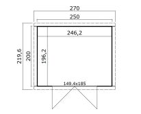 Lasita Maja Gartenhaus ZURI 5 - 250x200 cm, 19 mm, natur + farbig