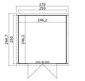 Lasita Maja Gartenhaus ZURI 6 - 250x250 cm, 19 mm, natur...